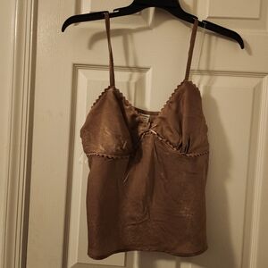 No Boundaries Tan Satin Camisole